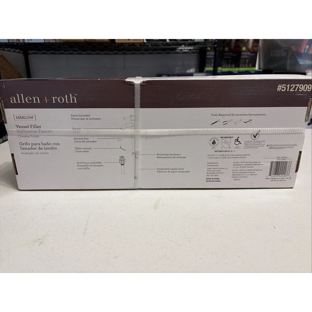 New Allen + Roth Harlow Silver Chrome Vessel 1-Handle WaterSense Bathroom Faucet
